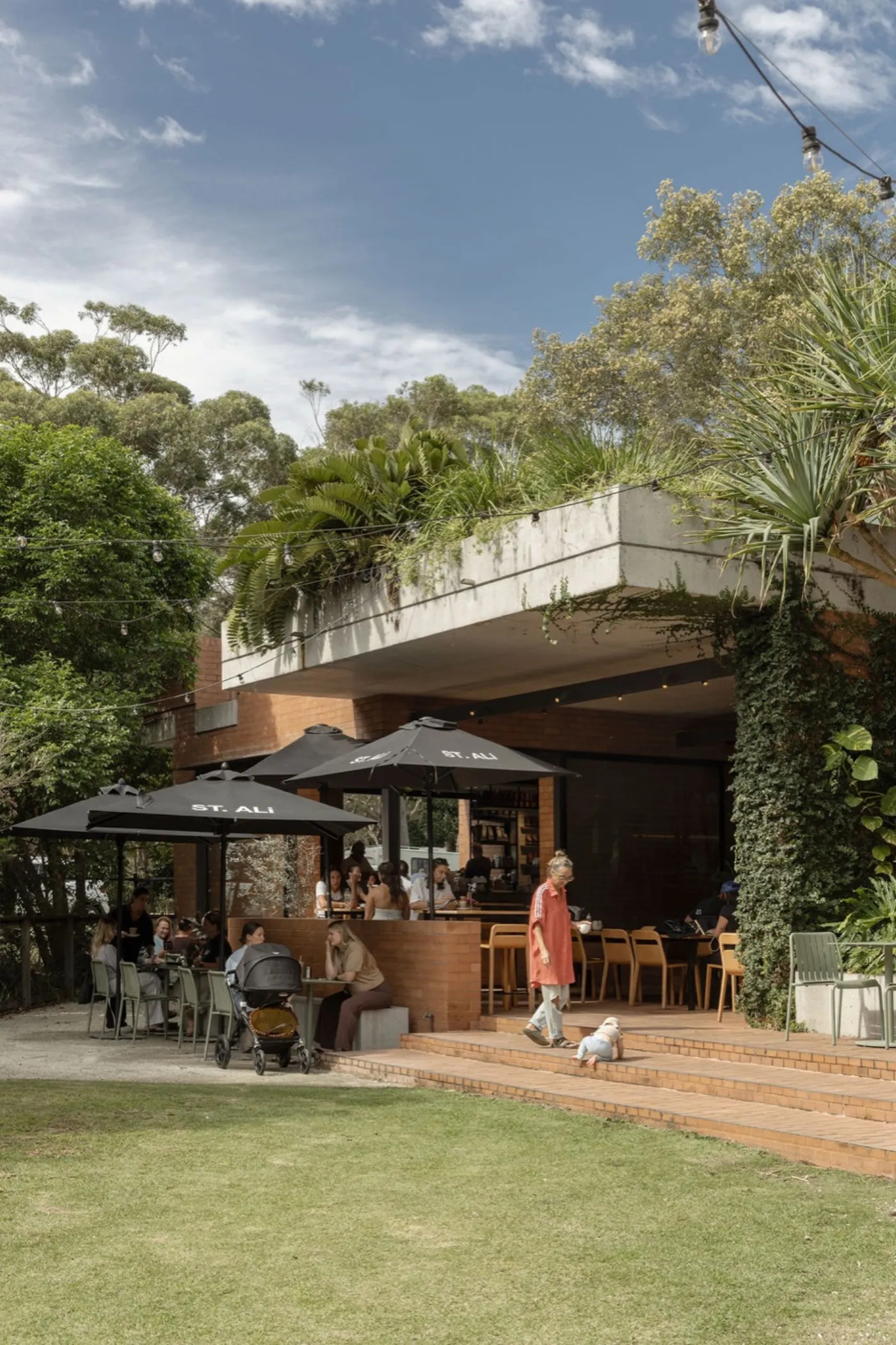 Dog-friendly terrace at Stable café, Cornerstone Stores Tugun